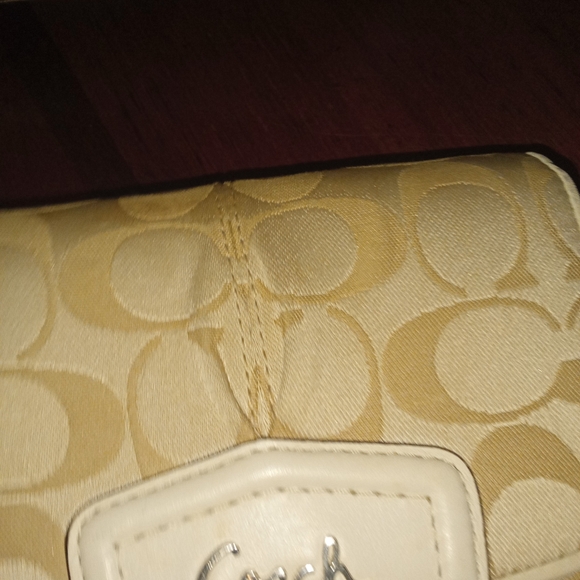 Coach Cream Satchel with Signature Design - Picture 7 of 14